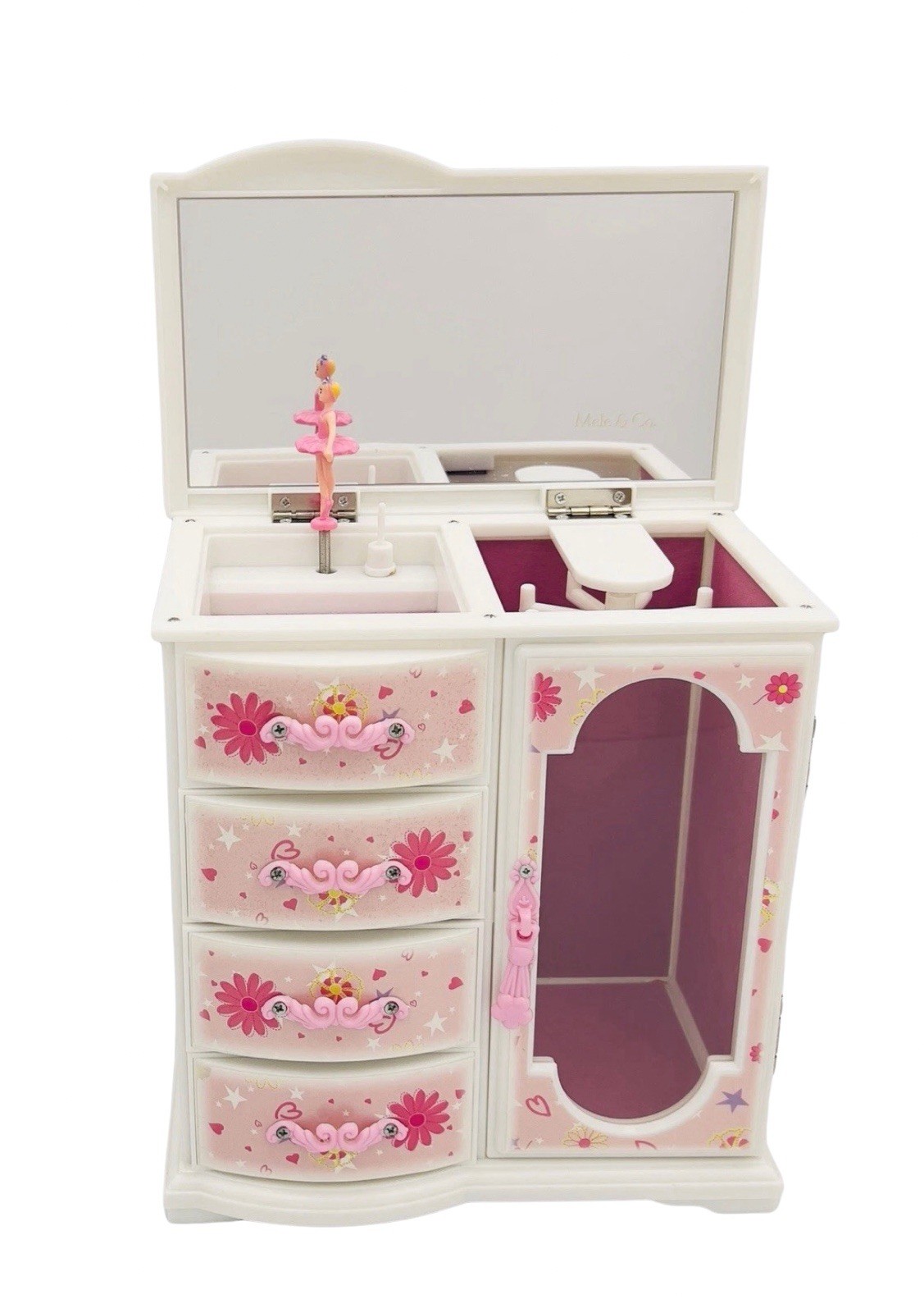 Mele & Co Hyacinth Ballerina Jewelry Music Box Swan Lake Girls Pink Floral