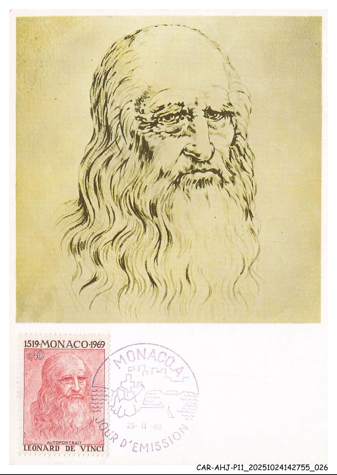 CAR-AHJP11-0483-CARD-MAXIMUN - MONACO - Leonard De Vinci - 1969