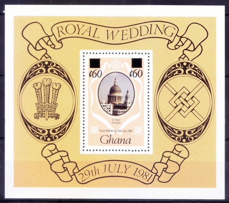 Ghana 1981 MNH MS, St. Paul Cathedral, Diana Charles, Royal People   [Ps]