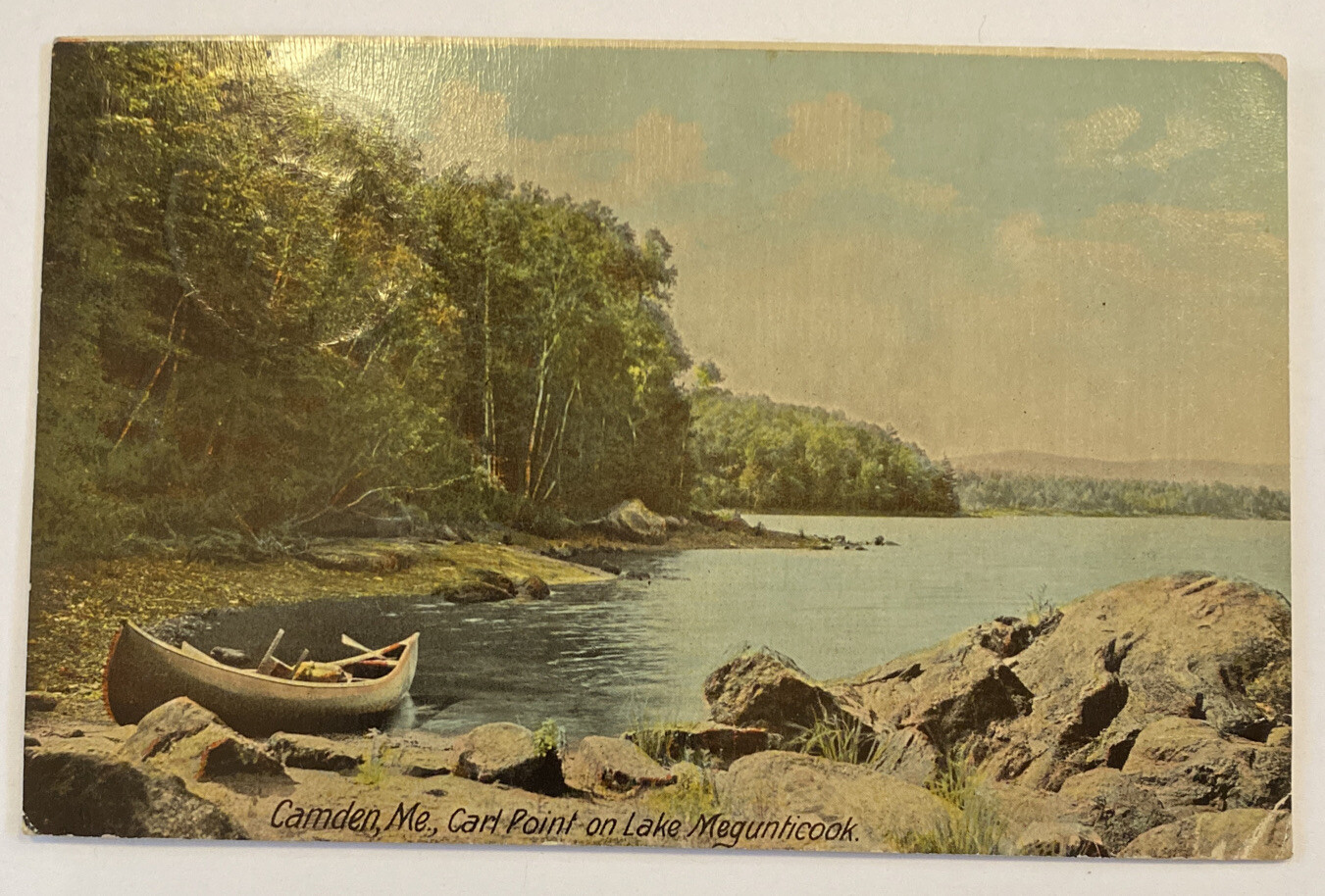 Vintage Postcard, Carl Point on Lake Megunticook, Camden, Maine