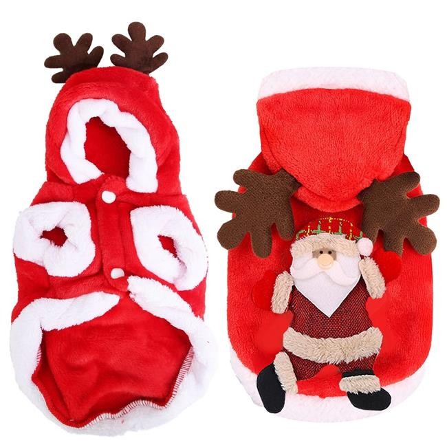 Fresh Fab Finds FFF-Red-L-GPCT4498 Pet Christmas Clothes Santa Claus Reindeer...