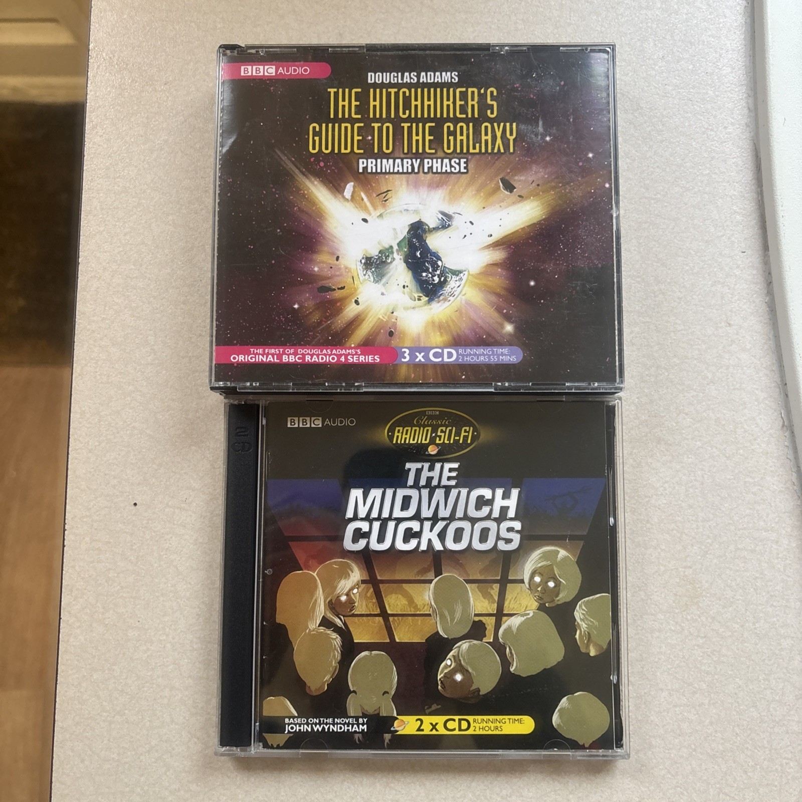 Midwich Cuckoos - John Wyndham / hitchhikers guide to the galaxy audiobook CDs 