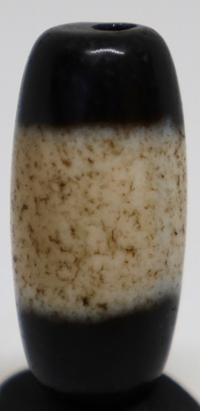 Authentic Ancient Very Rare Tibetan Black & White Chung Dzi Bead