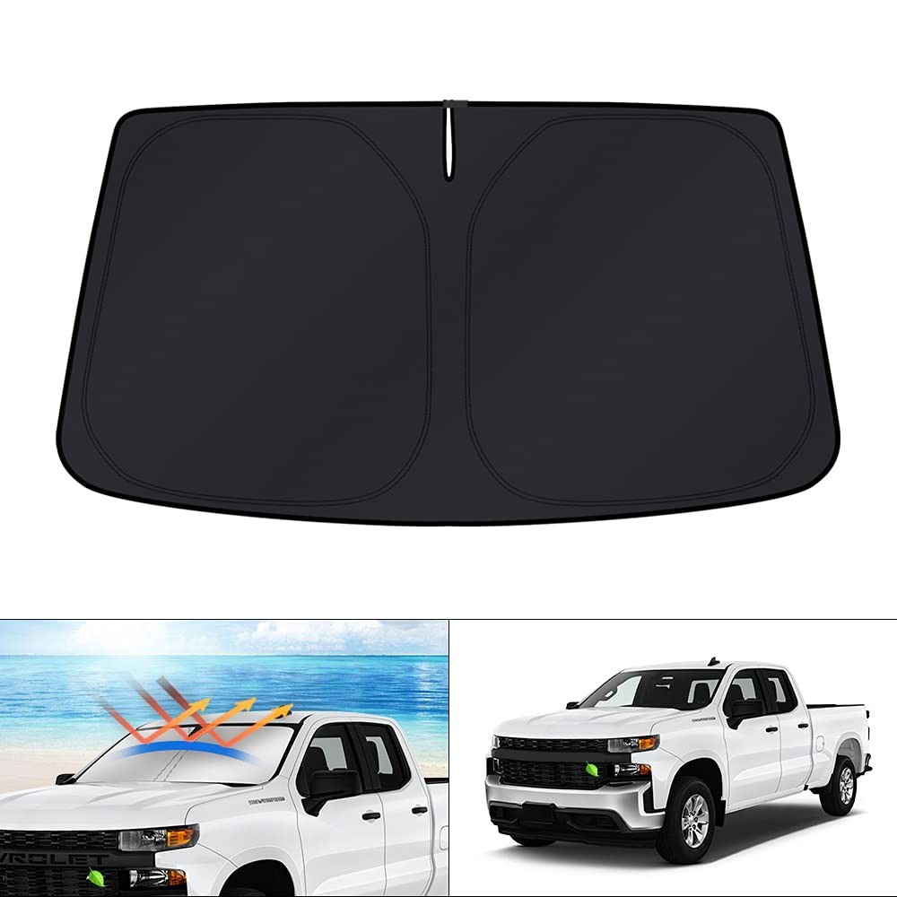 Windshield Sun Shade for Chevrolet Silverado 1500 2019-2026 Foldable 2019-2025