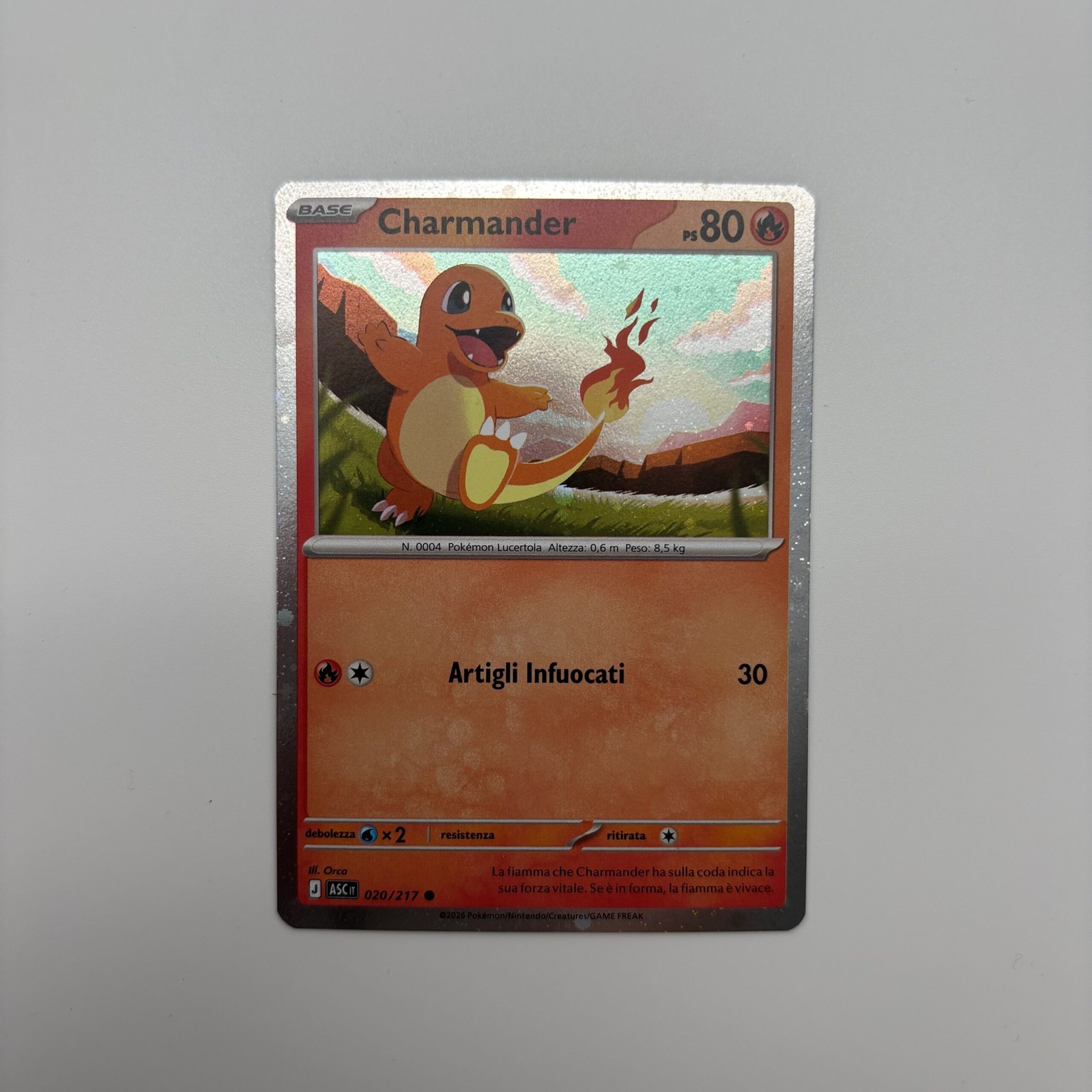 Pokemon Card Charmander Common Holo (IT) | Heroic Rise 020/217