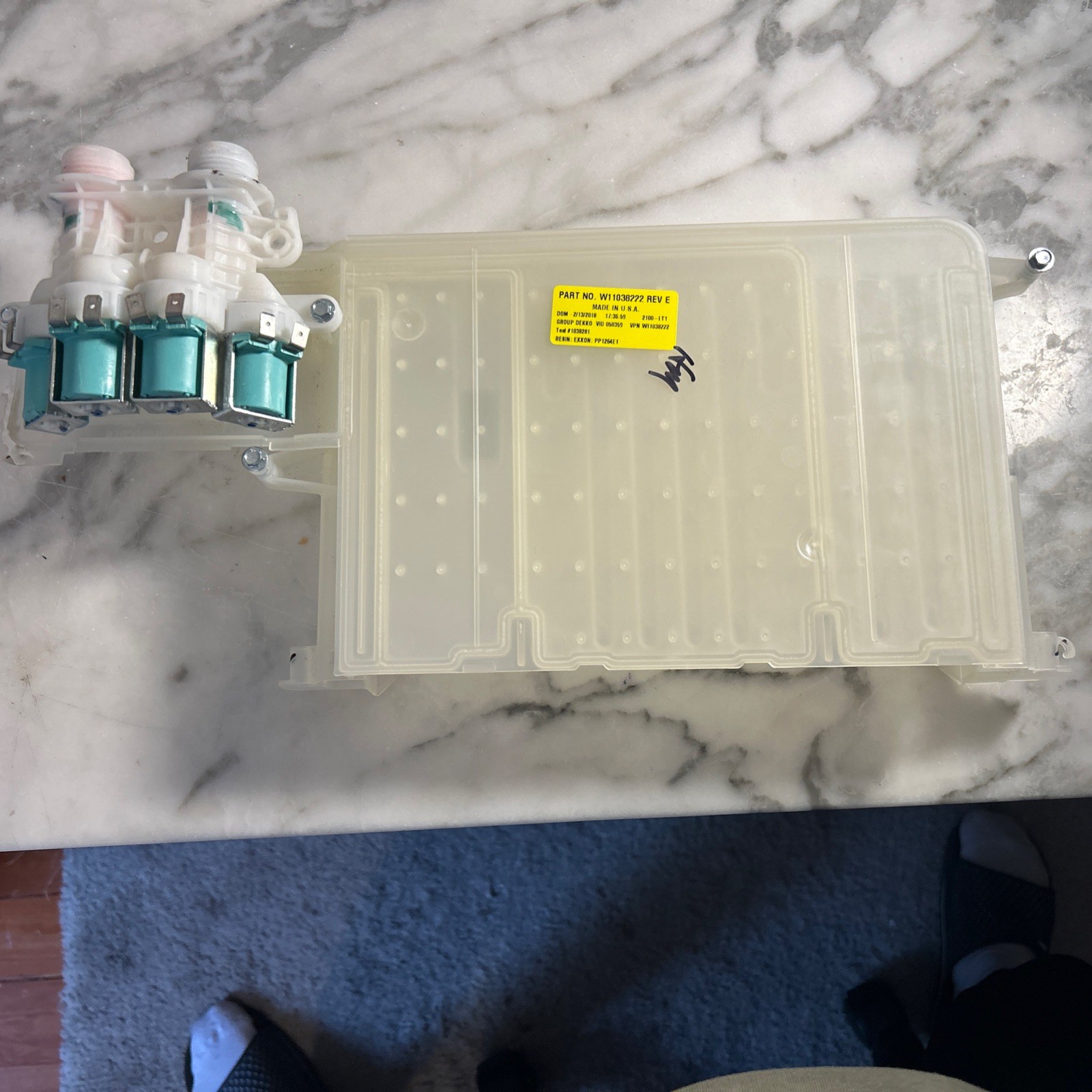 W11038222 W11130239 VALVE AND  HOUSING Whirlpool Washer Mod  WTW7500GC0