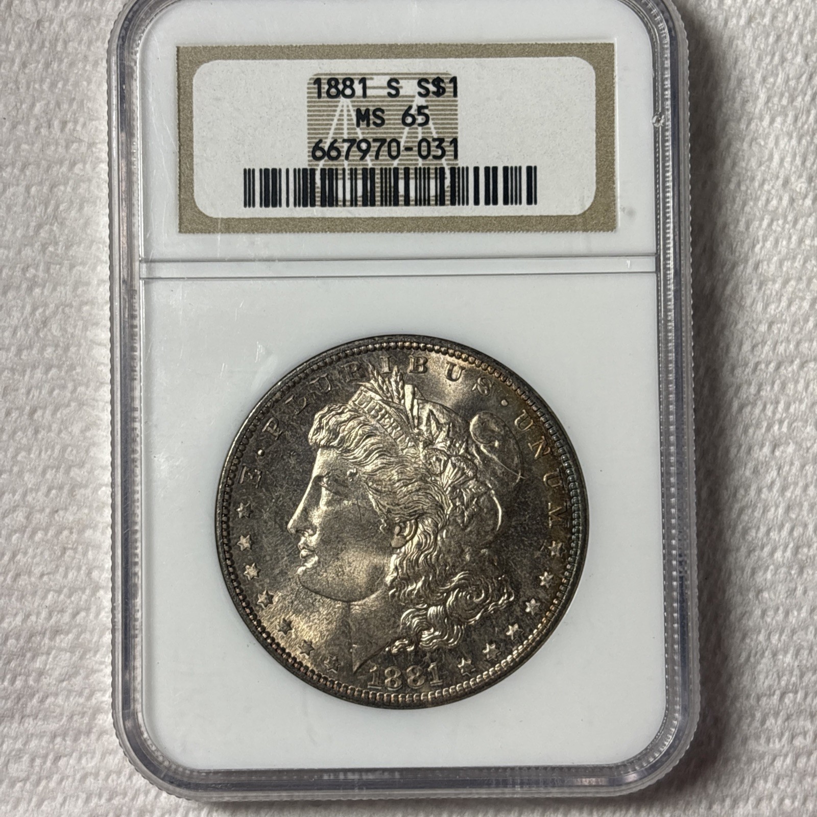 1881 s morgan silver dollar ms65  NGC