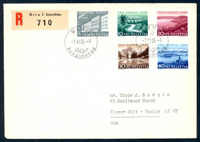 SWITZERLAND #B242-246 FDC