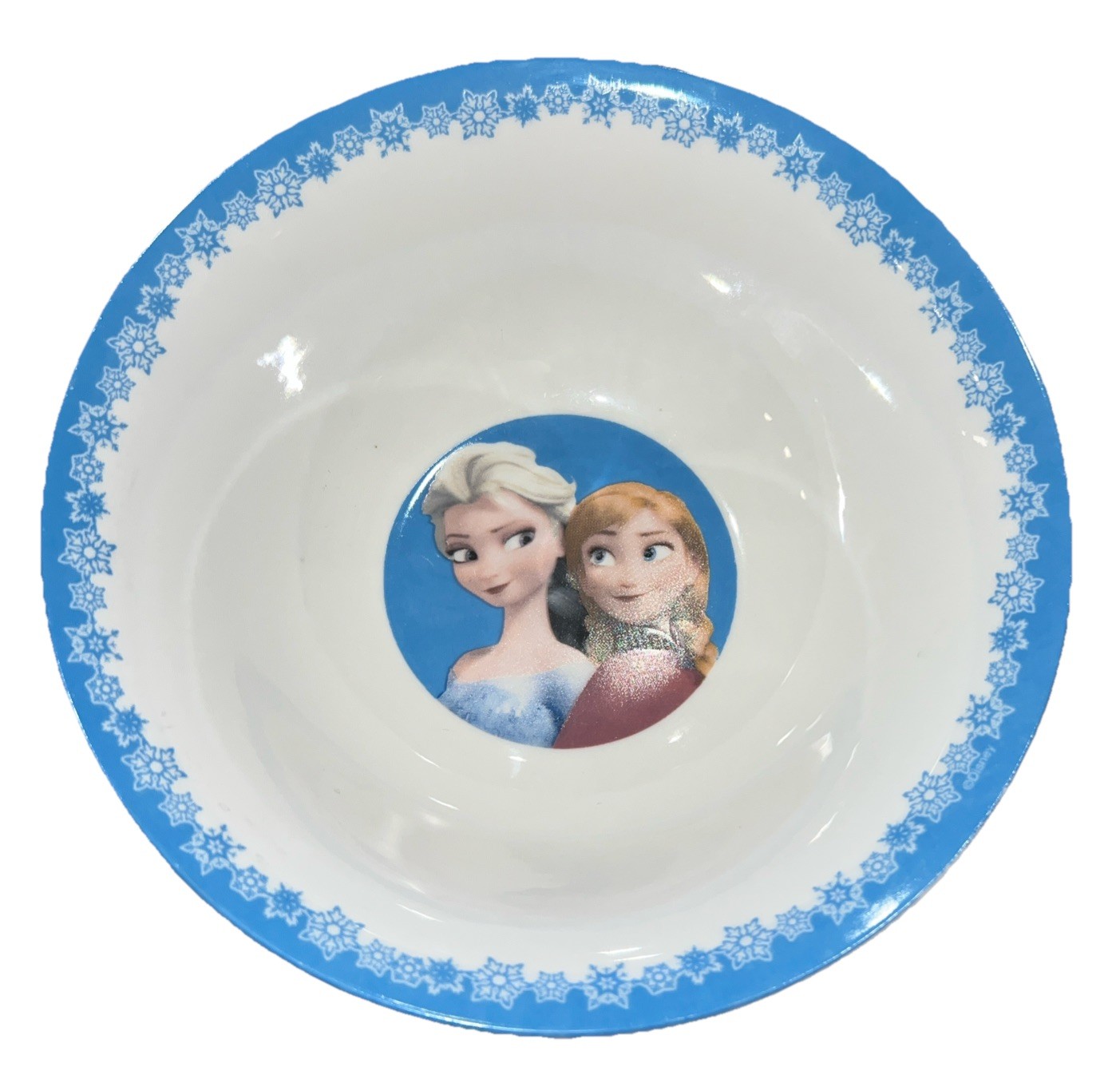 Disney Princess Ceramic Bowl - Frozen With Blue Snowflakes