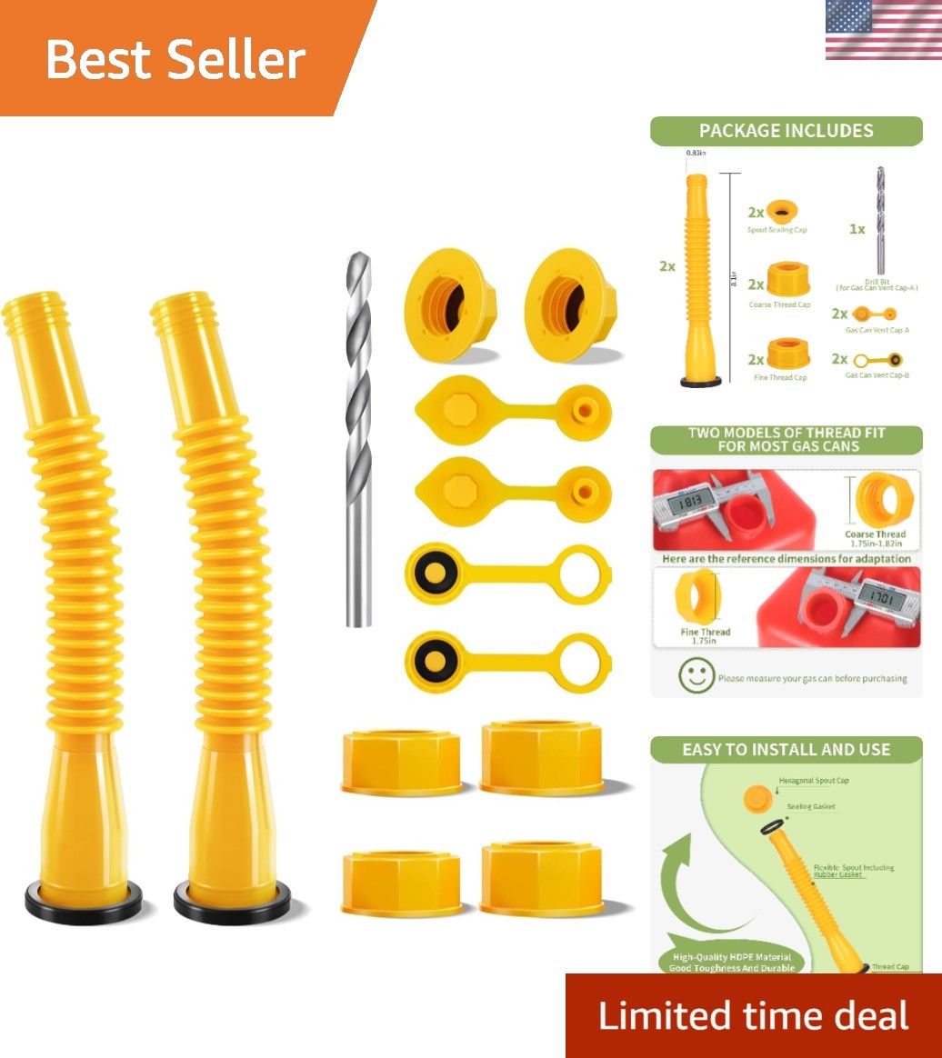 Gas Can Spout Replacement, Anti-Spill Gas Can Nozzle Replacement, 2-Kit Upgra...