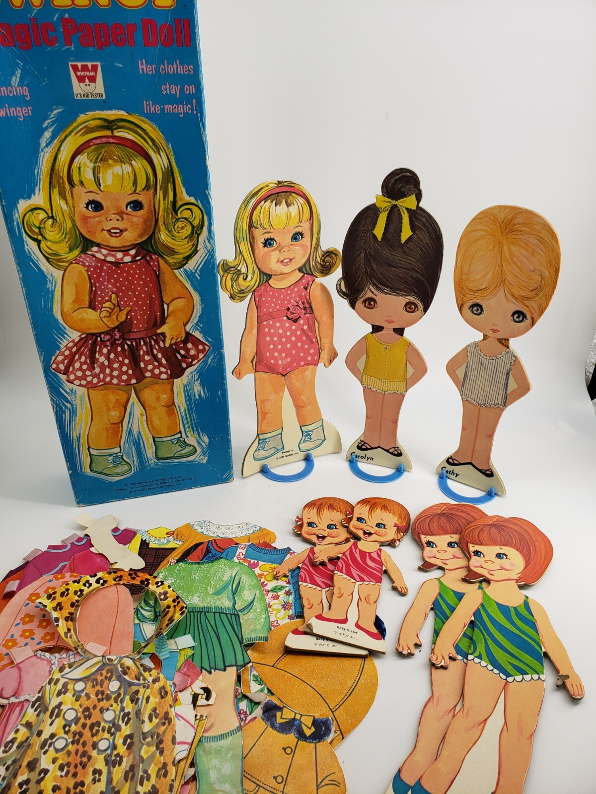 Vintage Whitman Paper Doll Lot Swingy Original Box 60's Kitch