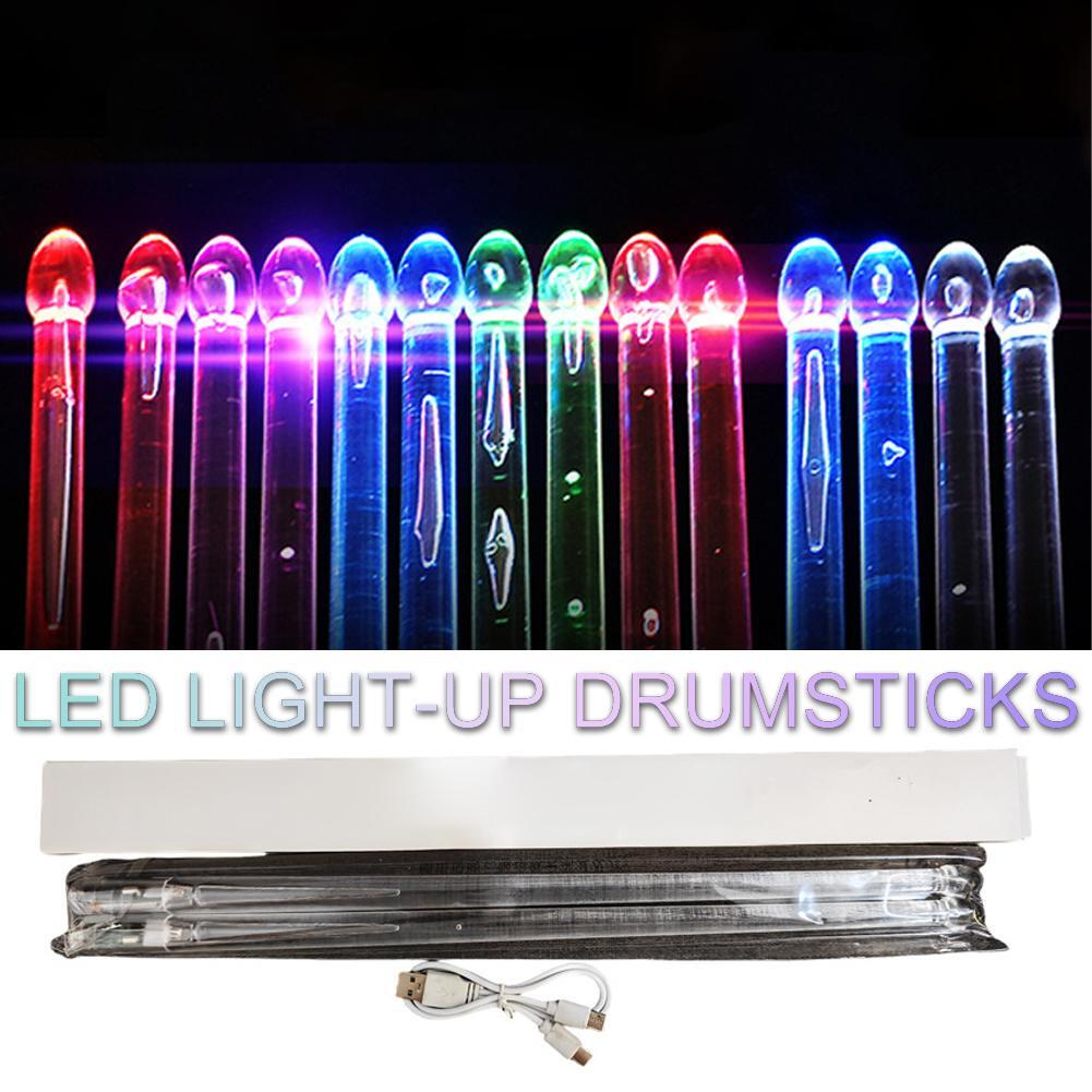 Light Up Drum Sticks Rechargeable 15 Color Changing B1X0 Drummer Drumstick PLM