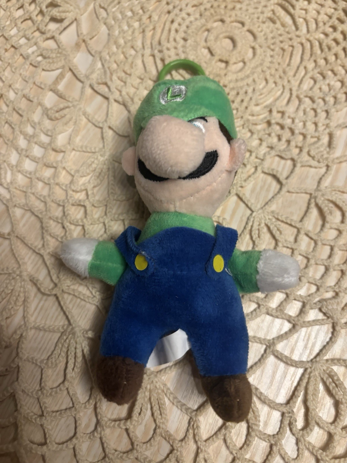 Luigi Plush Keychain Backpack Clip Nintendo Super Mario Bros Toy.