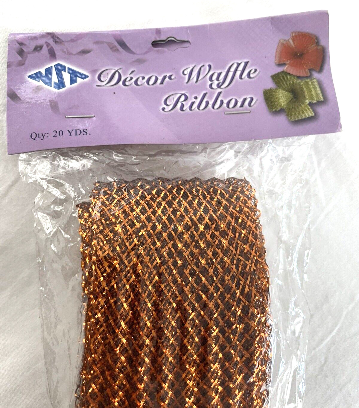 Waffle Mesh Decor Ribbon Holiday Flex Wreath Gift Copper Brown 20 Yards 2 1/2"