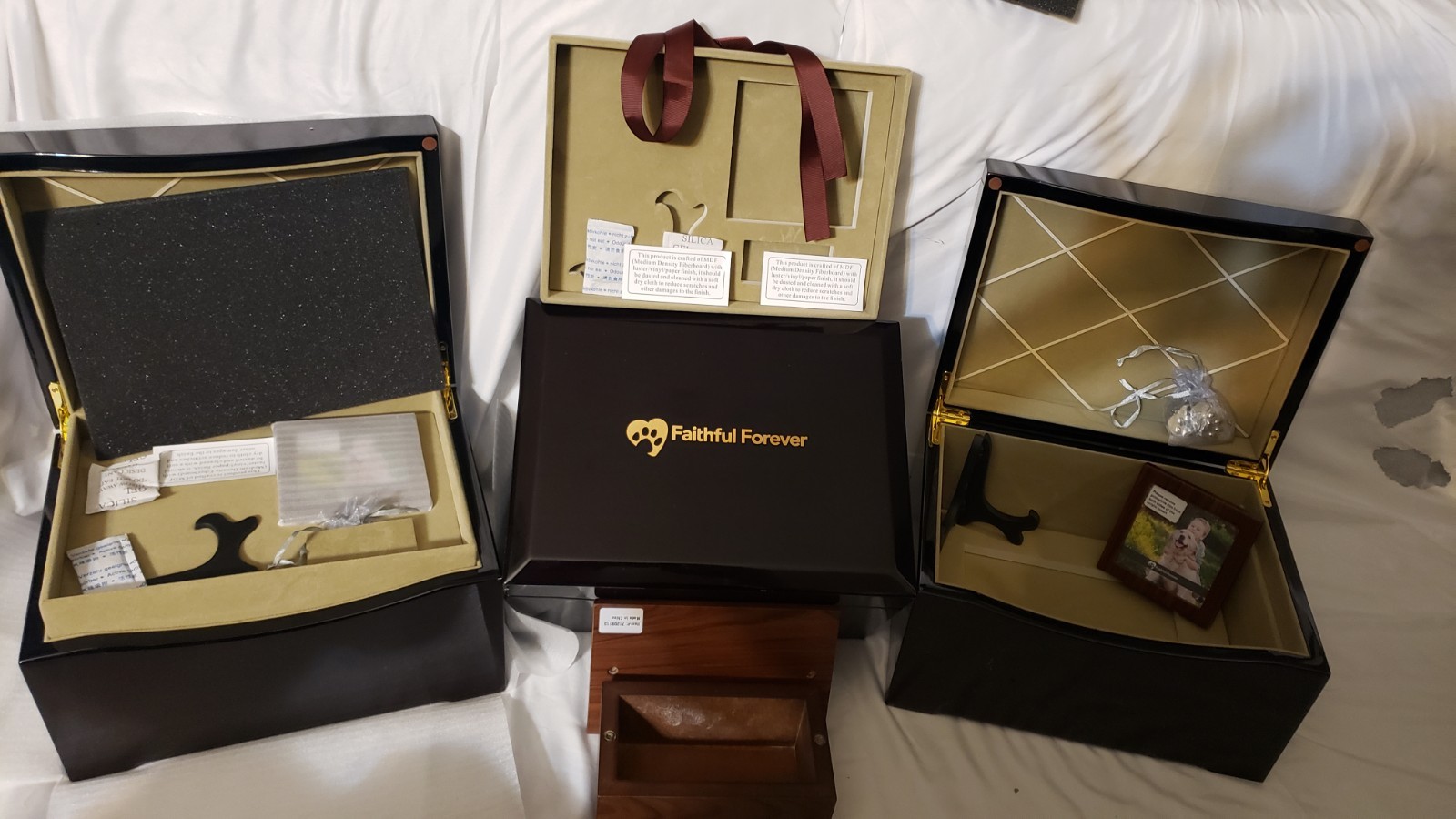 Faithful Forever Pet Memorial Urn Box for Dog with Photo Frame, Keepsake Display