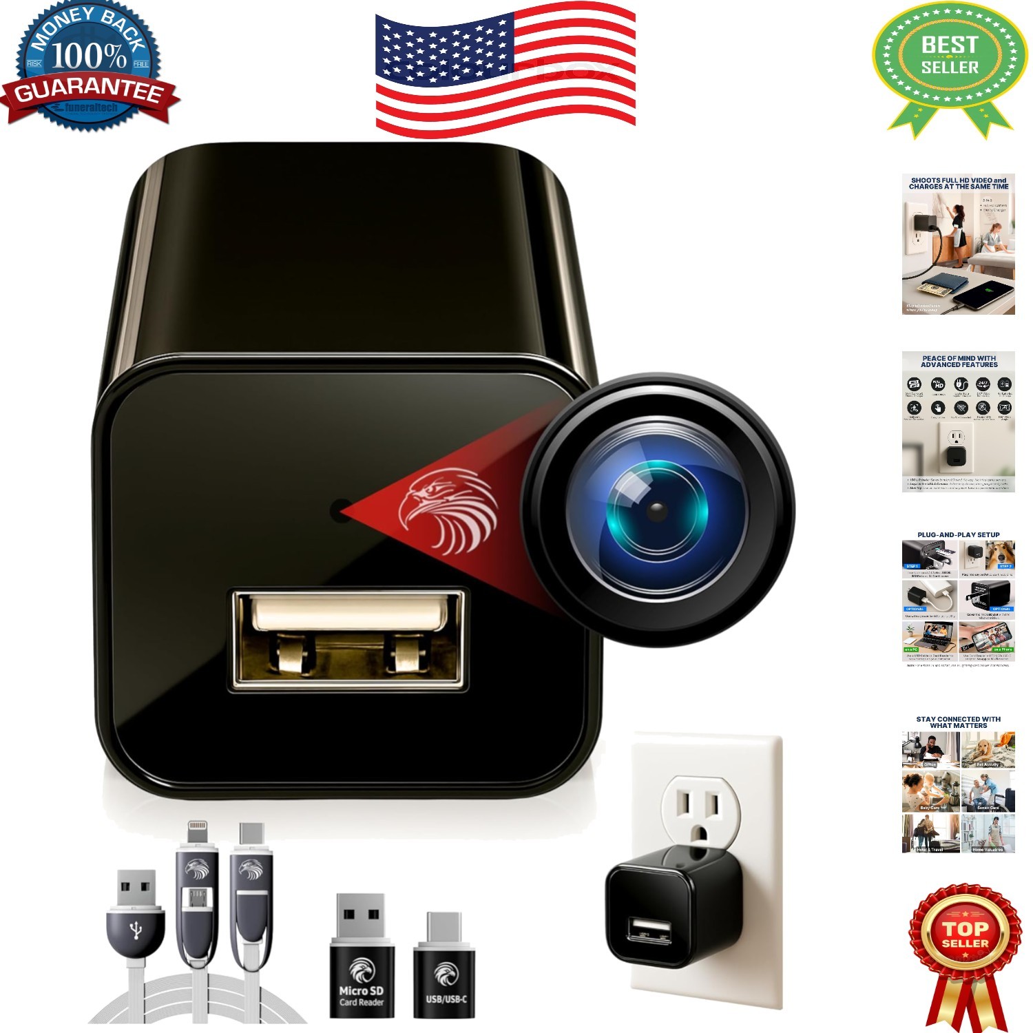 1080p Dome Camera - App-Free Pet Monitoring with microSD Storage