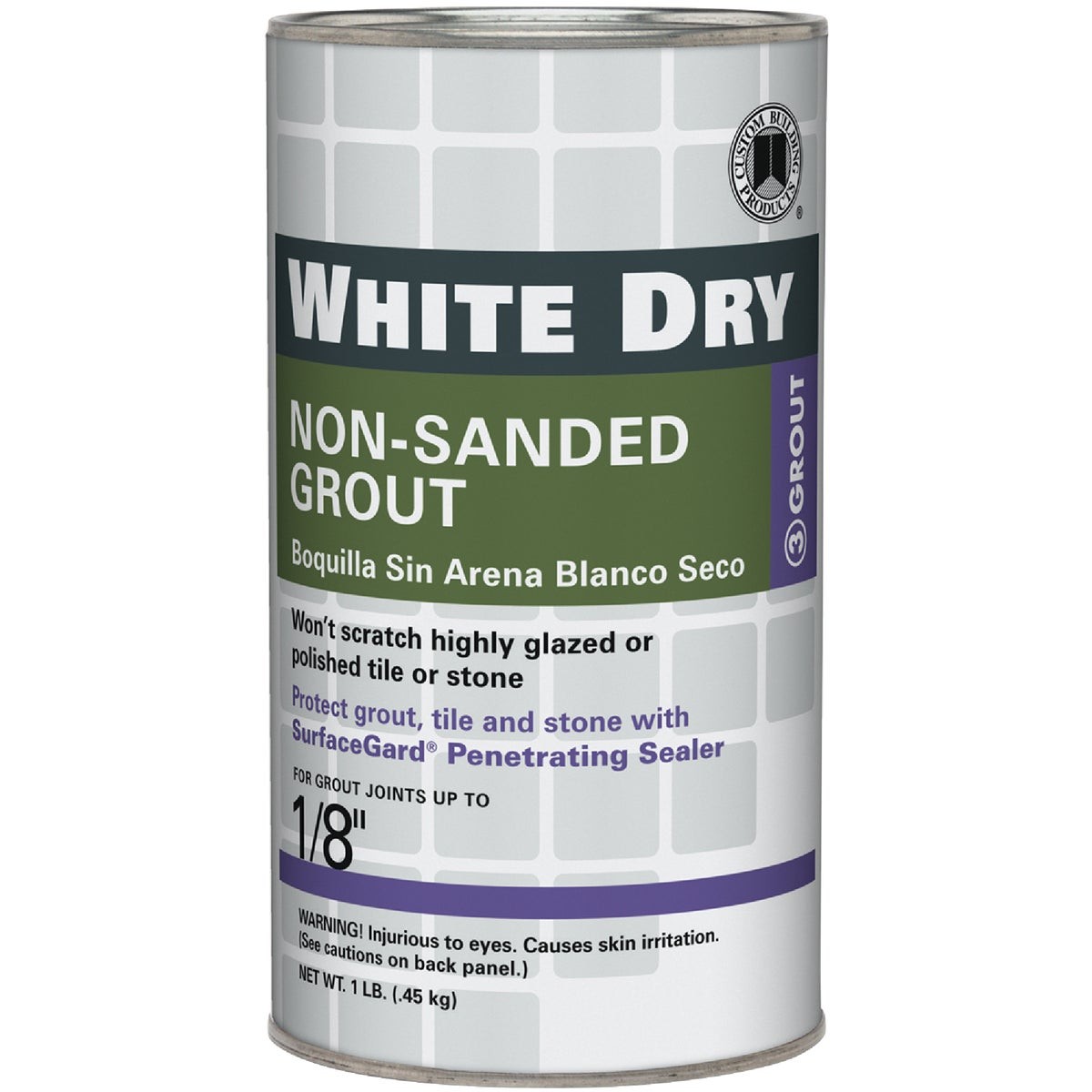Custom Building Products White Dry 1 Lb. White Non-Sanded Tile Grout Pack of 6