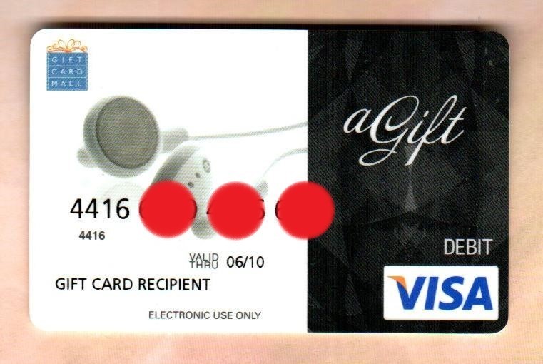 GIFT CARD MALL Earbuds, Collectible ( 2007 ) Gift / Debit Card ( $0 )