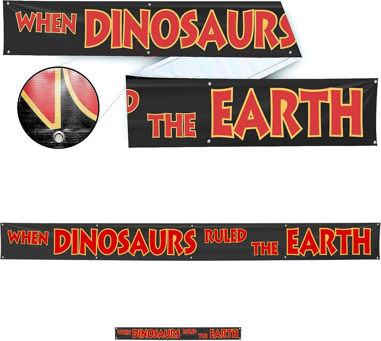 When Dinosaurs Ruled the Earth Banner (6"x60") Black 