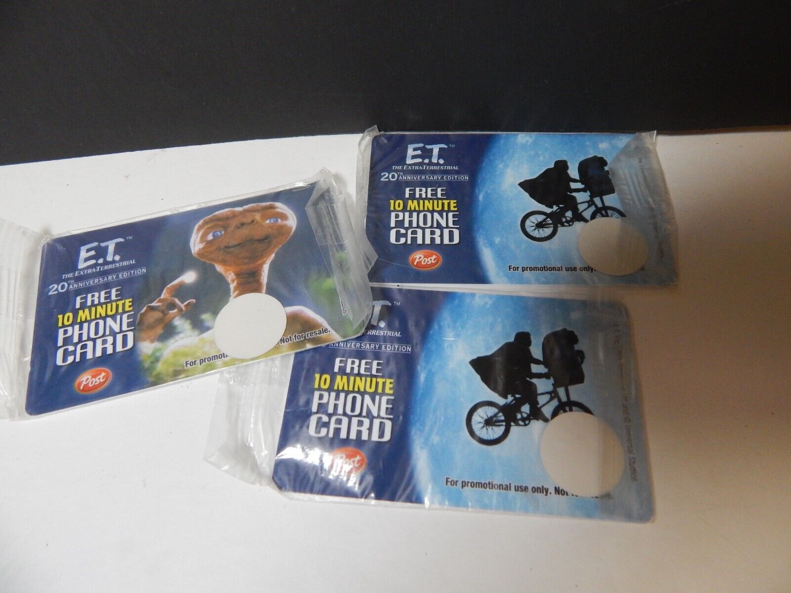 3 Vintage POST CEREAL E.T. The Movie 20th Anniversary Phone Card Factory SEALED