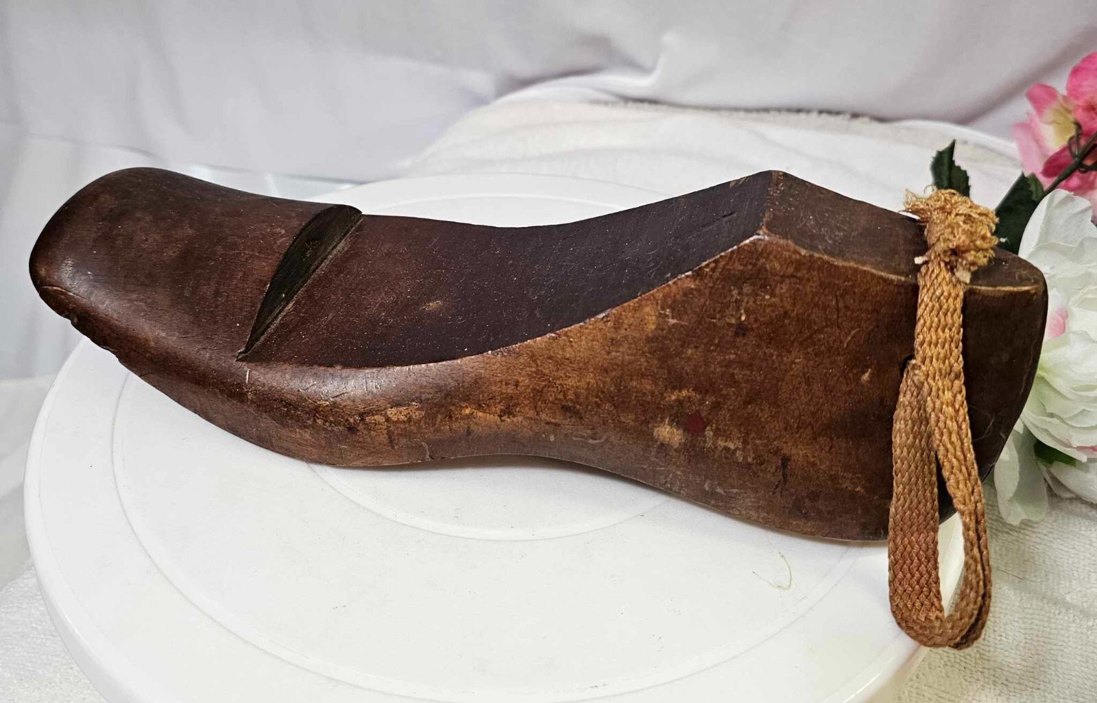 Vtg 1 Shoe Last Wood Mold Rustic Primitive 11in"-Bin2