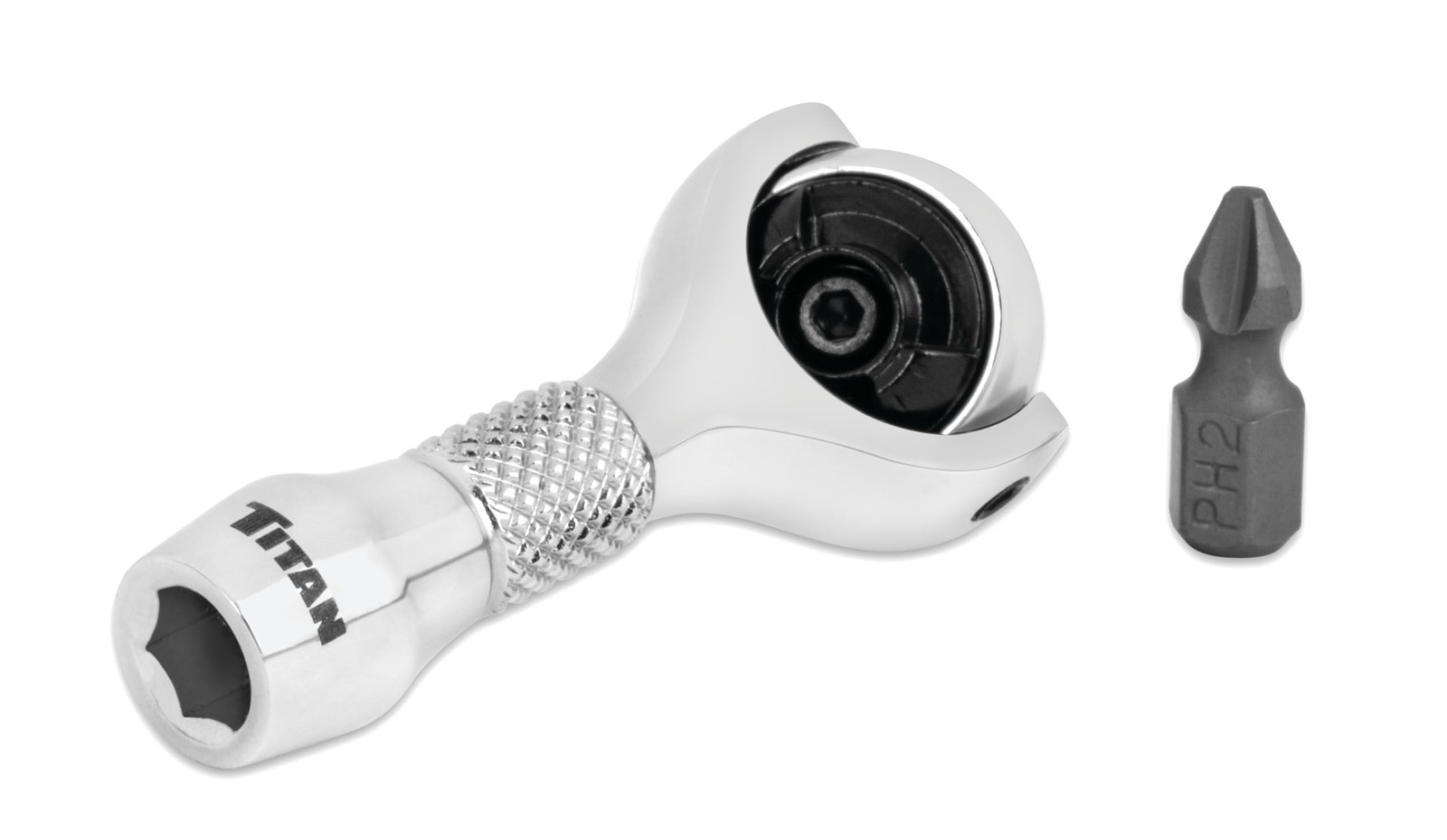 11340 1/4-Inch Drive x 2-1/4-Inch 90-Tooth Swivel Head Nano Ratchet with Hex ...