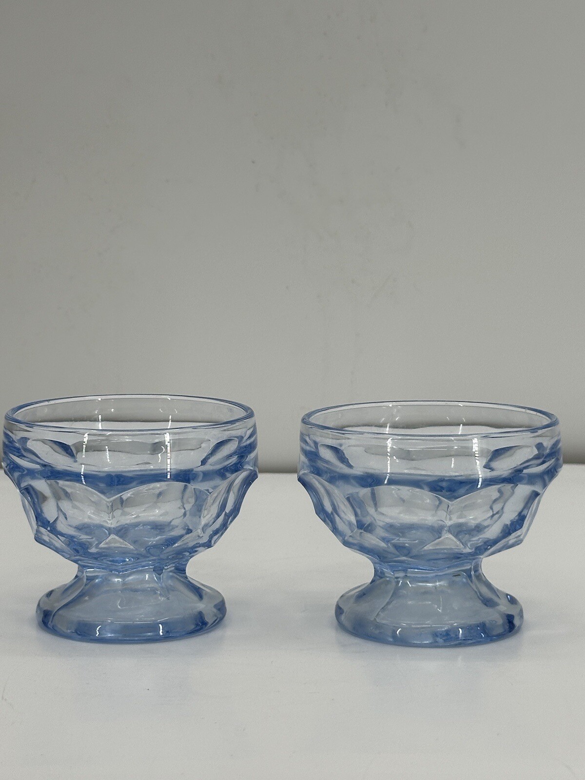 Vintage Rare Viking  Colonial Sapphire Blue Georgian Honeycomb Footed Bowls (2)