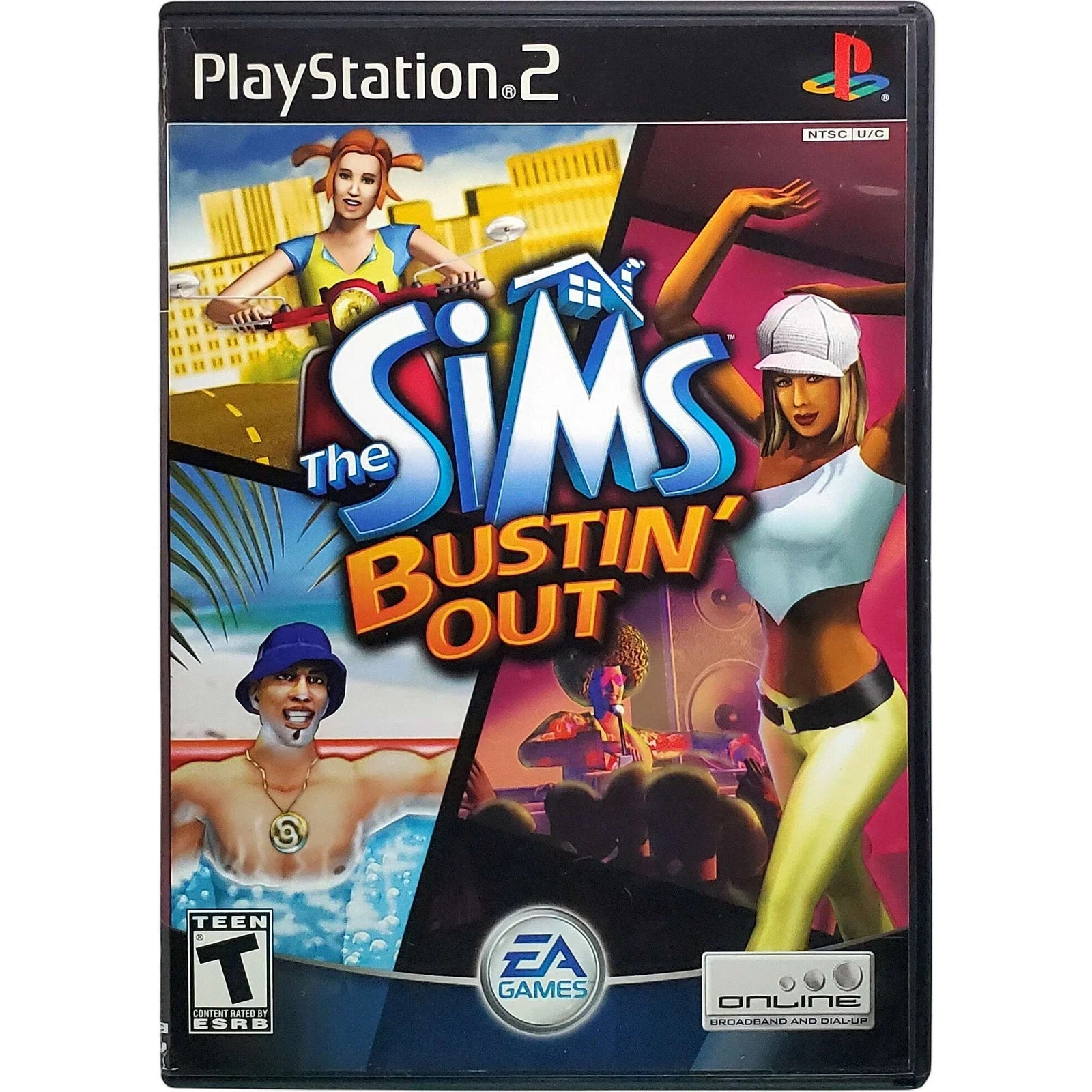 The Sims Bustin Out - Sony Playstation 2 PS2 Tested Authentic 