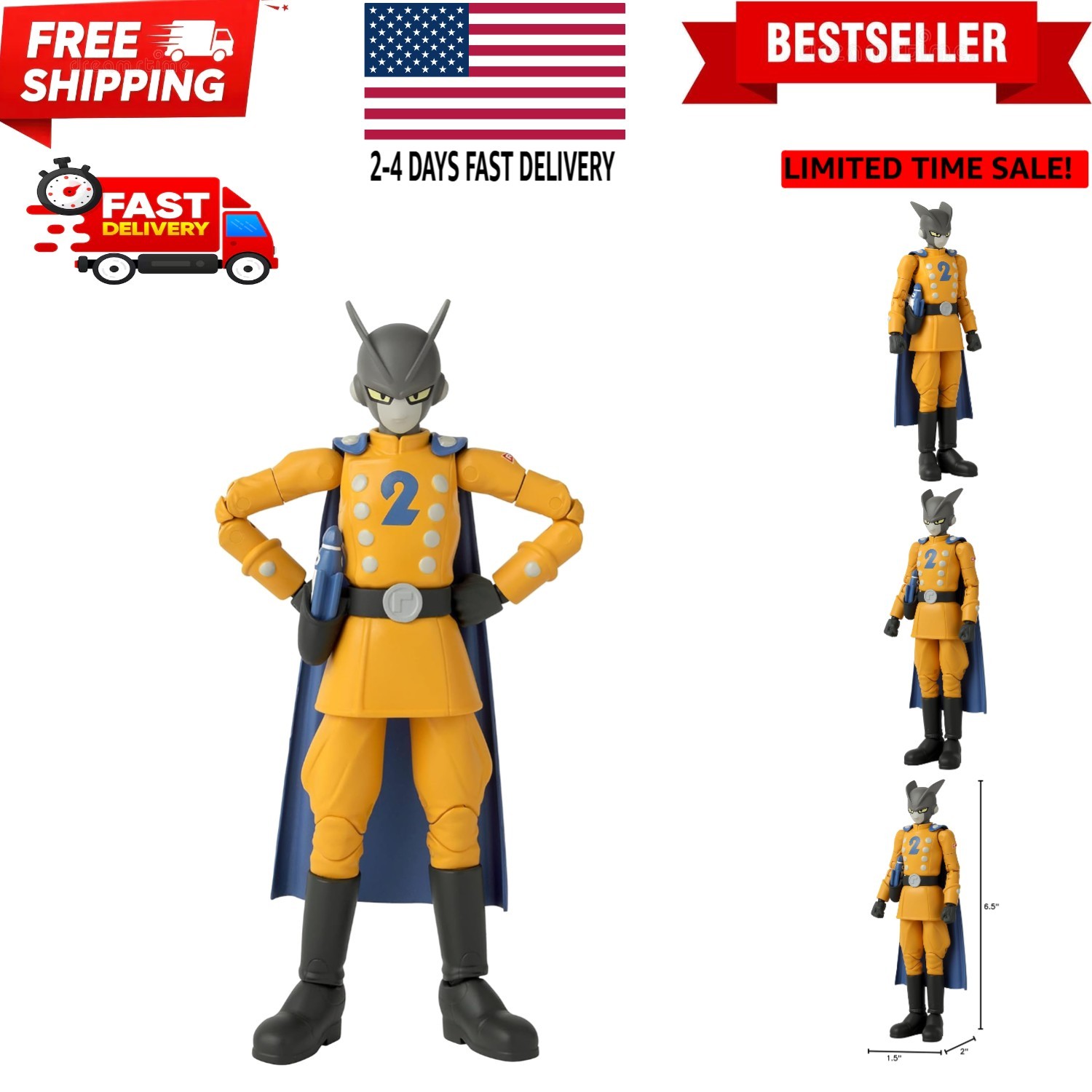 Dragon Ball Super - Dragon Stars - Gamma 2 Super Hero, 6.5" Action Figure