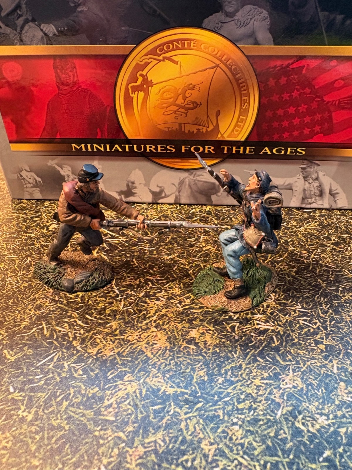 Conte American Civil War long retired. Hand to Hand Cnfederate vs Union, 54mm