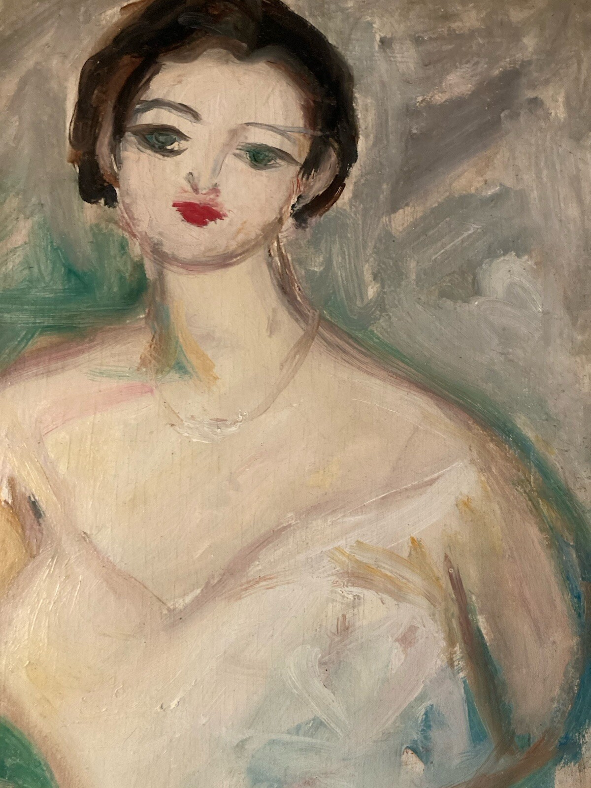 Belle Peinture Femme 1950 Huile Panneau Expressionnisme Jules Lellouche Art