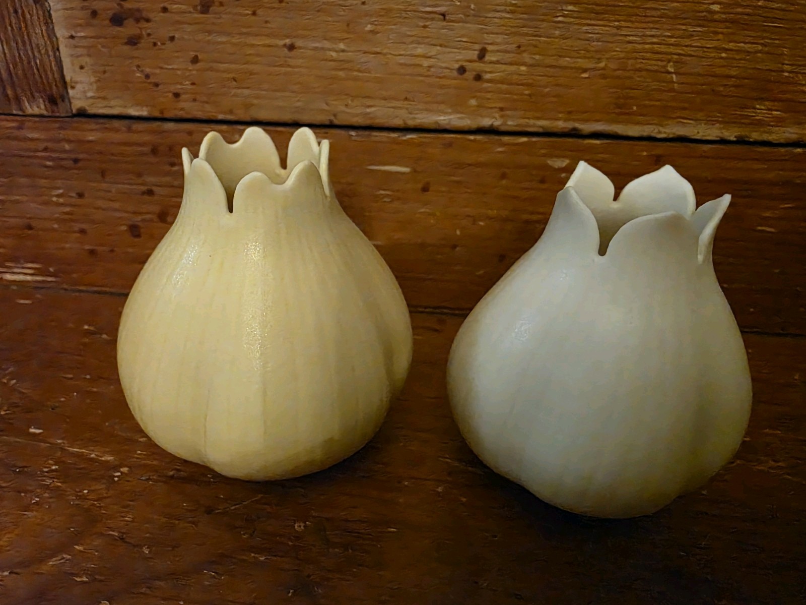 Set of Two Sandra Byers Porcelain 'Lobed Pod' 