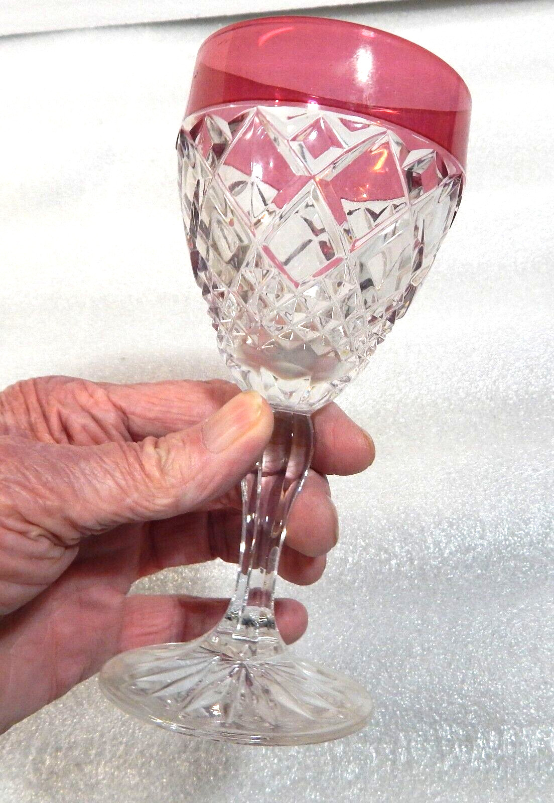CHRISTOPHER STUART Crystal REGENCY Ruby Red Goblet 6 1/2"