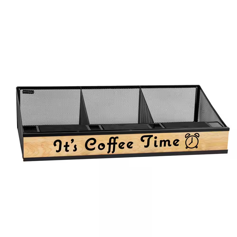 Cup and Condiment Station, Countertop Organizer, Coffee Bar, Stirrers, 24 In. L 