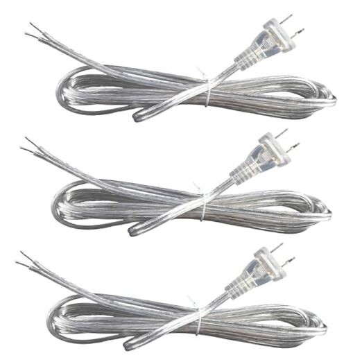 Clear Lamp Cord,8 Feet Length Silver Replacement Lamp Cords for Lamp Repair 3