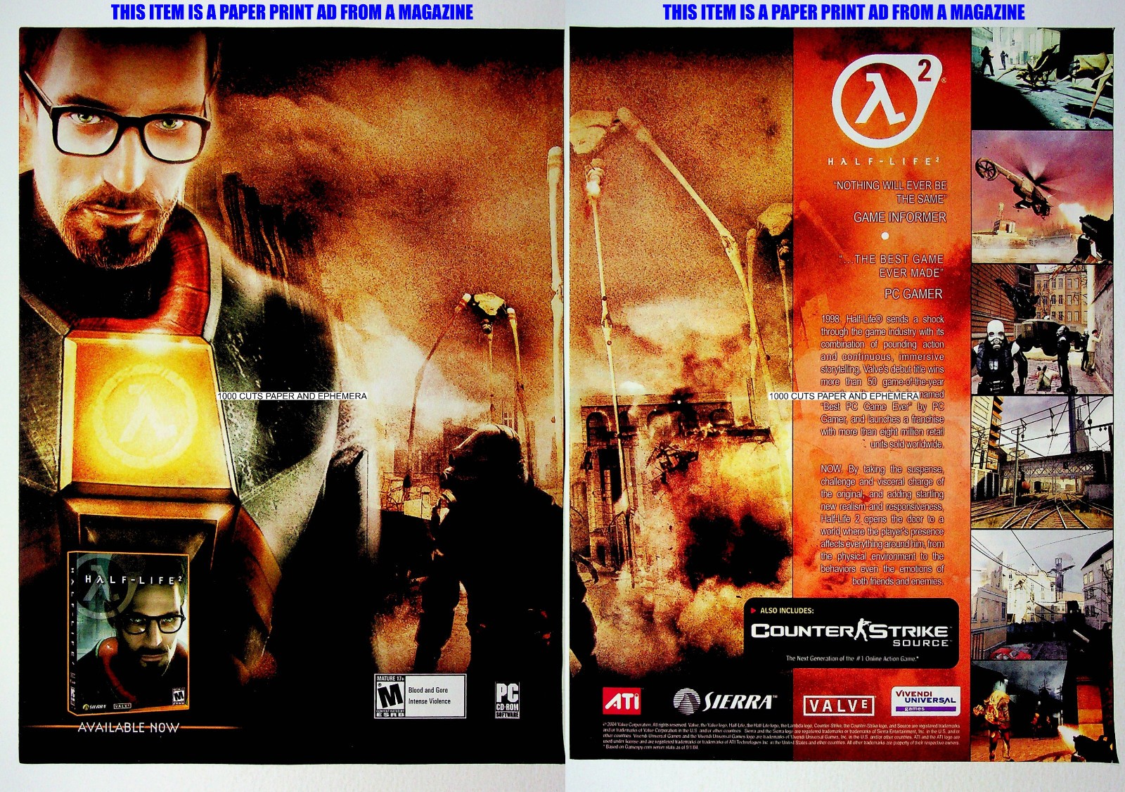 Half-Life 2 Valve Sierra 2005 Trade Print Magazine Ad Poster ADVERT