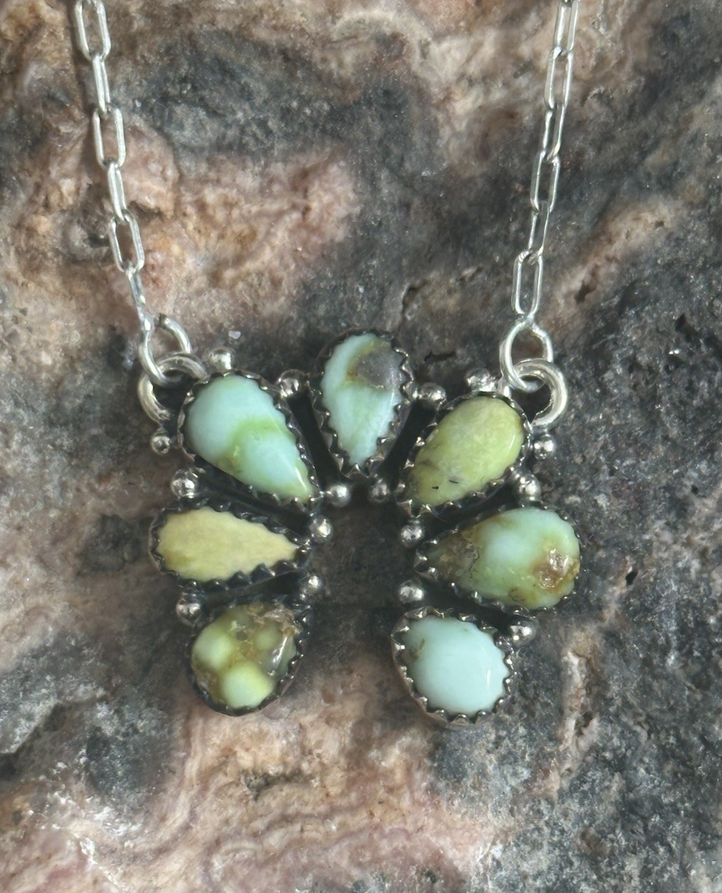 Palomino Naja Cluster Southwestern Sterling Silver Necklace