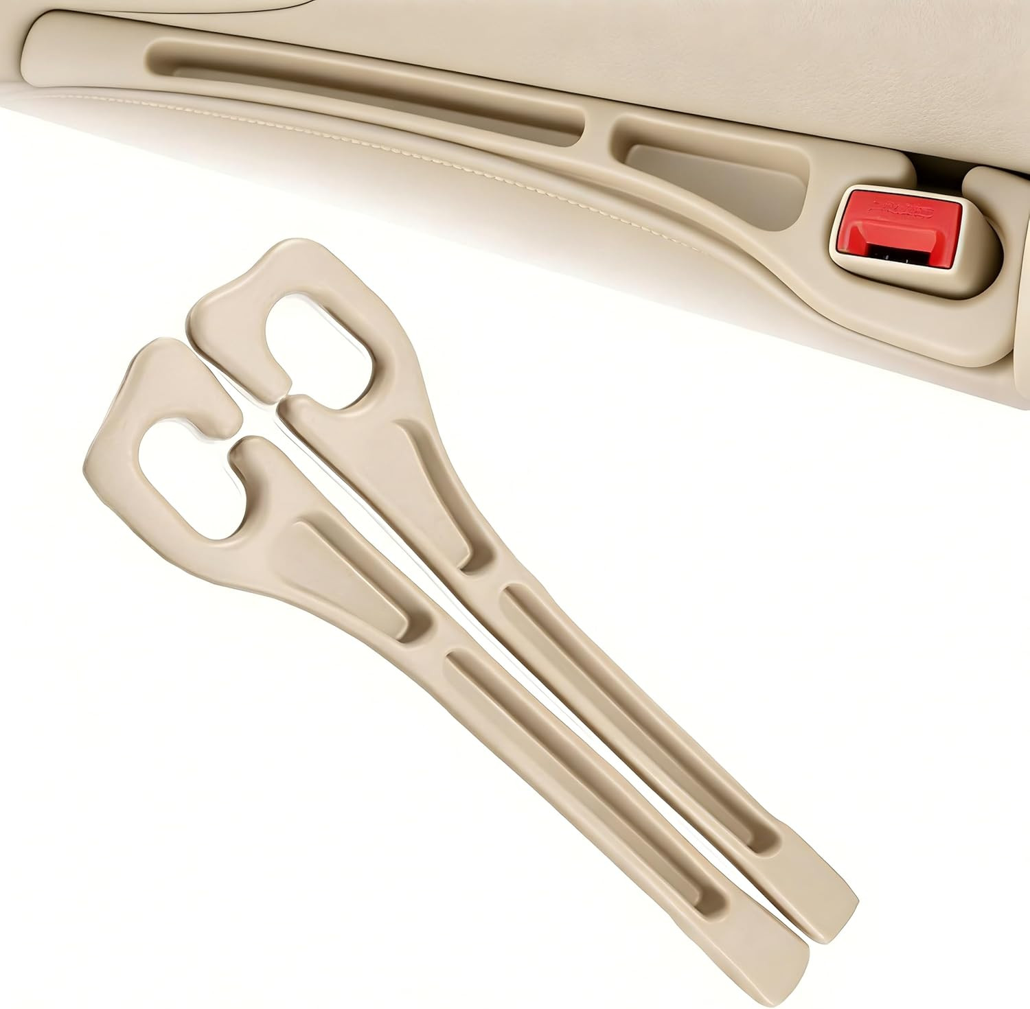 Car Seats Gap Filler Dual-Slot Car Seat Gap Organizer – with Belt Slot, Anti-Dro