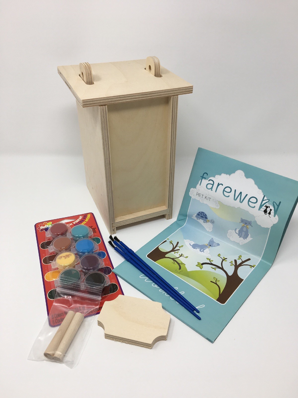 Pet Urn Cremation Burial Memorial Wood Biodegradable Made in USA incl Placque