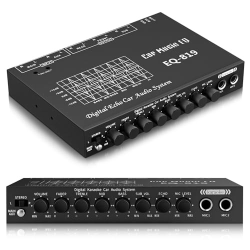 EQ-819 Car Audio Equalizer, Car Equalizer Car Audio Car EQ with EQ w/Mic In