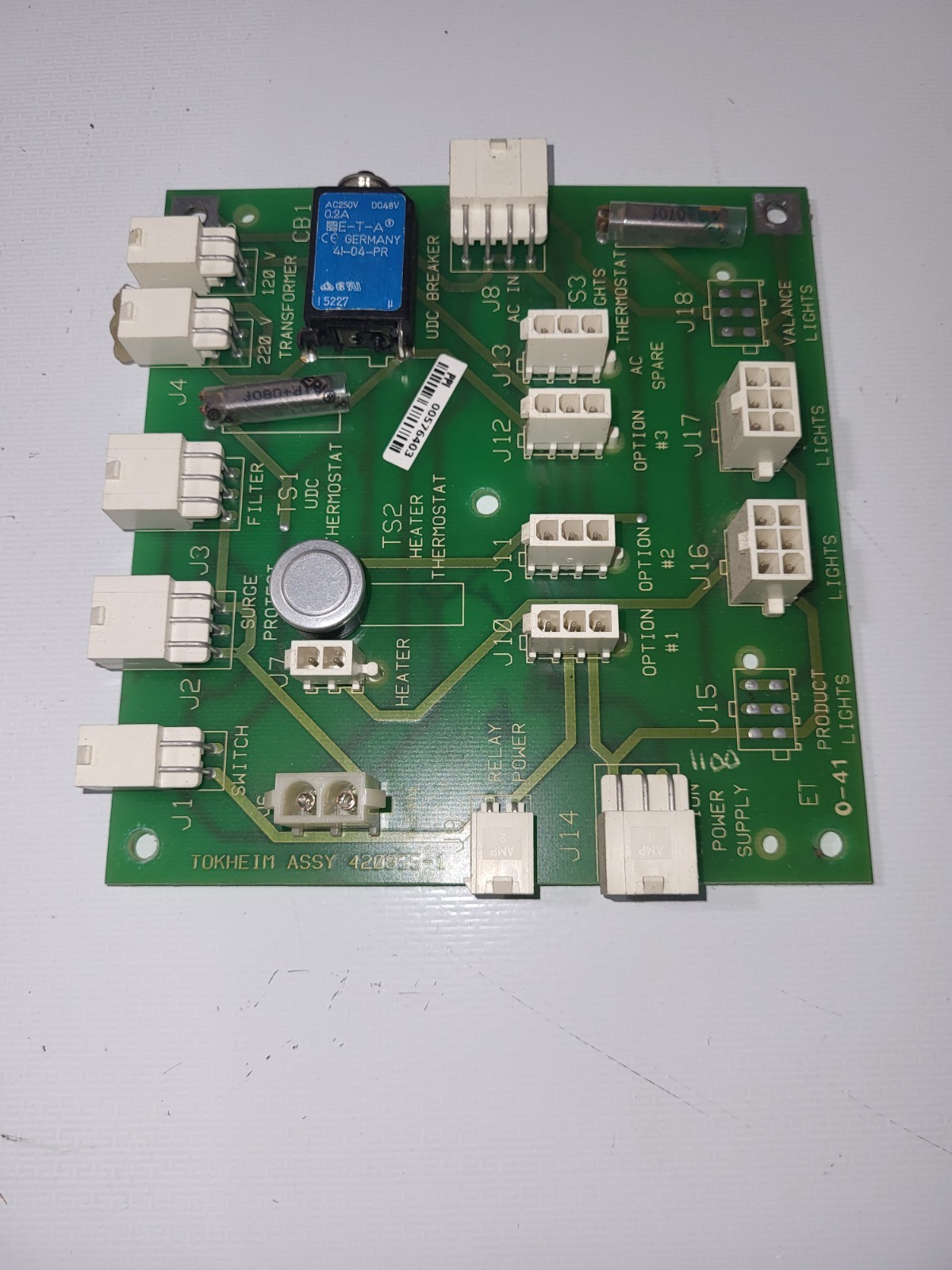 Tokheim 420955-1 AC Distribution Board Assembly