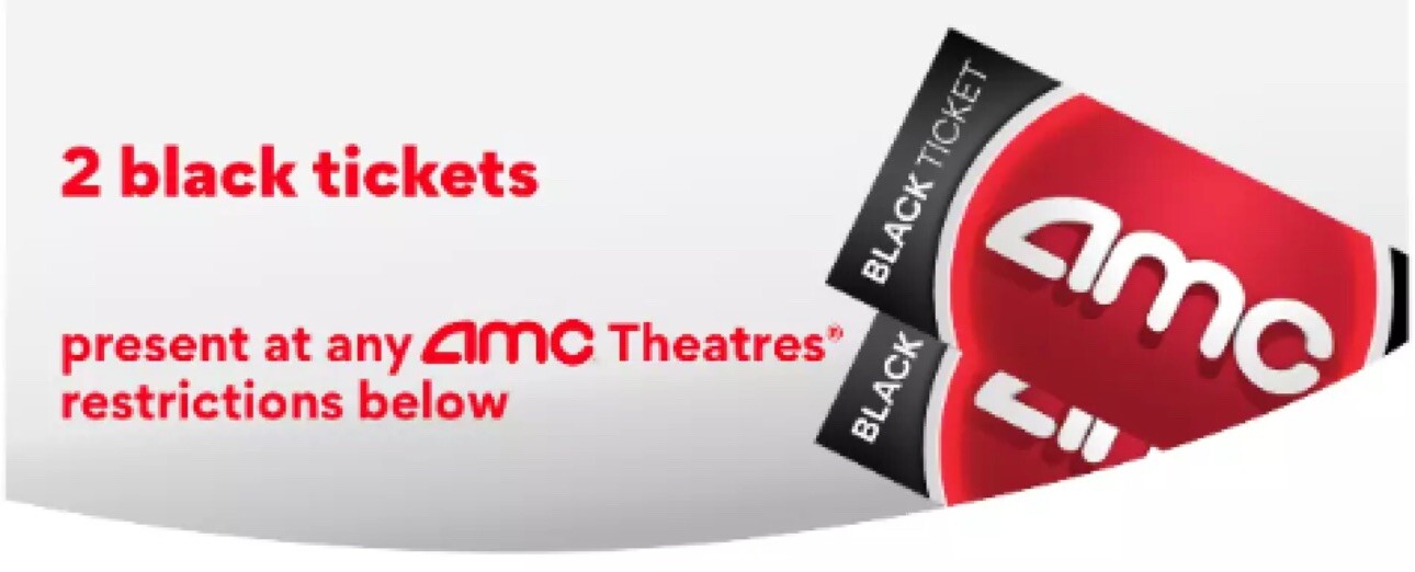 2x AMC Movies Black Ticket - No Expiration! Fast Digital Delivery!