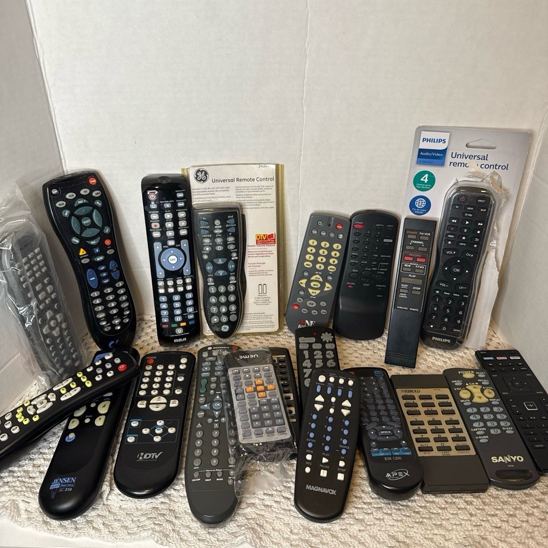 Assorted Lot of 20 Untested Remote Controls - Jerrold Sanyo RCA Jensen Harman