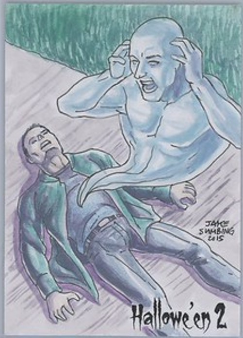 2015 Perna Studios Sketch Card Halloween 2 Sumbing ghost