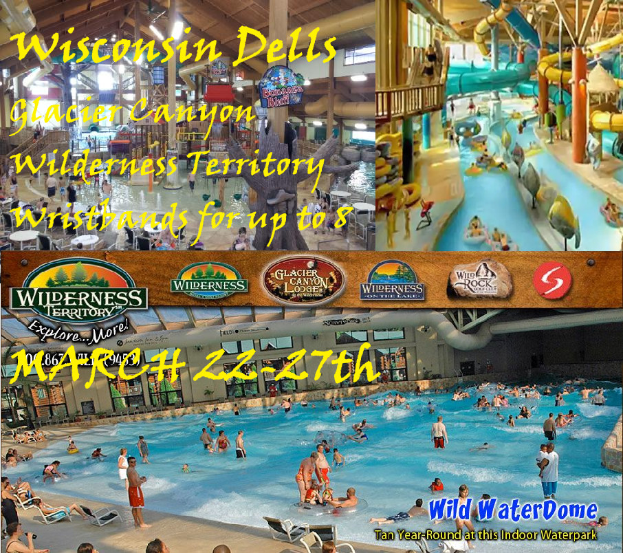 Wisconsin Dells Wilderness Wyndham Glacier Canyon, 2 BR dlx 3/22-3/27 - Sleeps 8