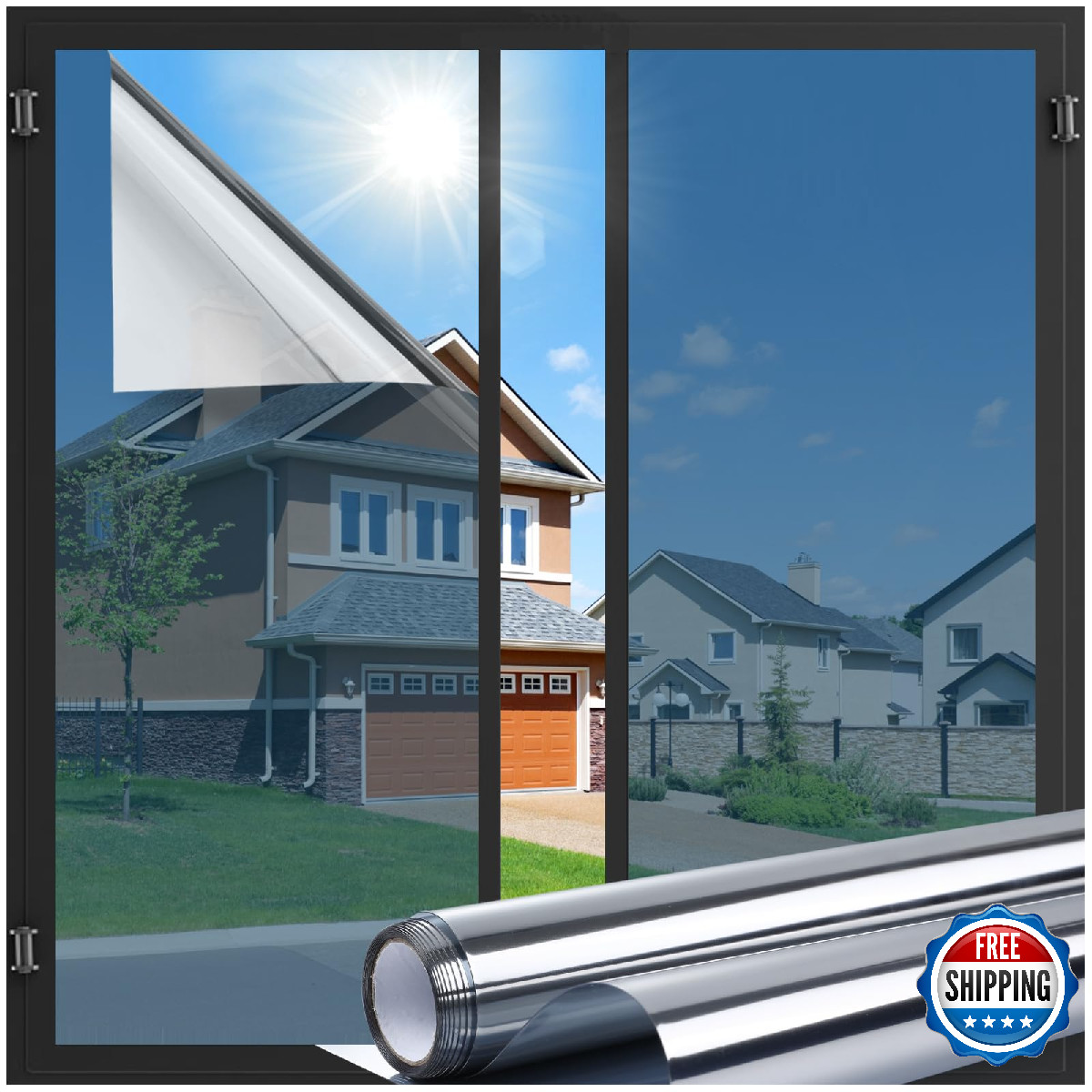 LUTE One Way Window Privacy Film Tint Home Sun Blocking UV Heat Block 80CM x 400