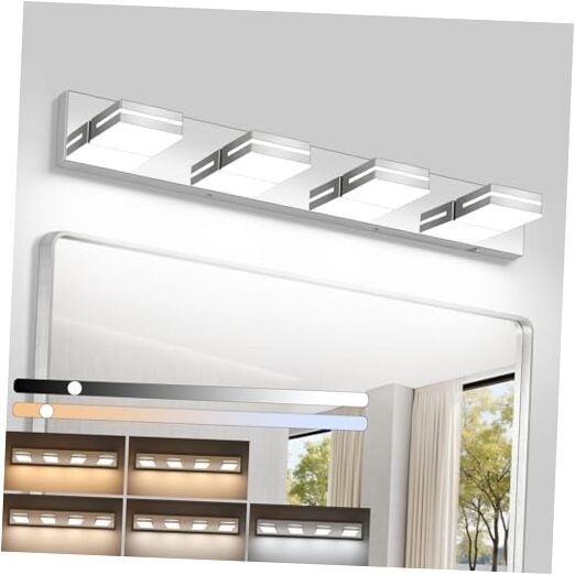 Bathroom Vanity Lighting Fixtures Over 4-Light，30-Inch Chrome- 5CCT Dimmable