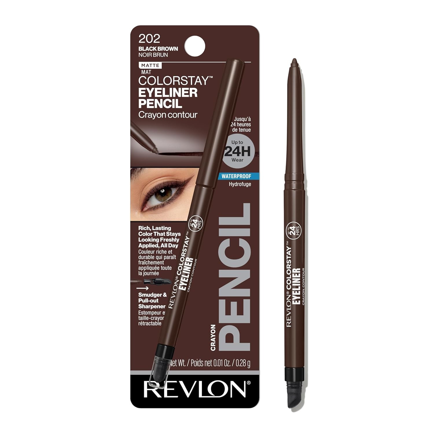 Revlon ColorStay Pencil Waterproof Eyeliner, Smudge-Proof, Eye Makeup with Bu...