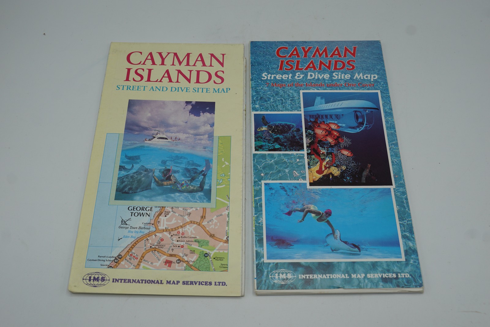 2 Vintage Cayman Islands Street & Dive Site Maps IMS International Map Services