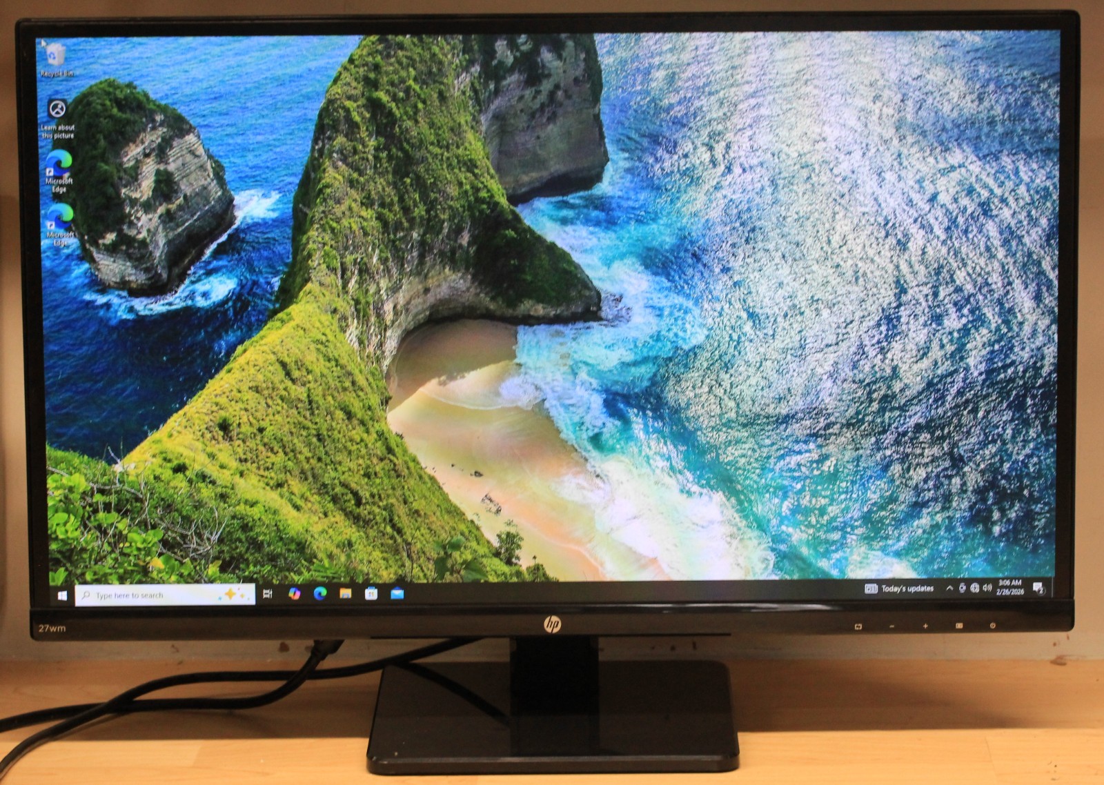 HP 27wm 27" LED IPS Monitor 1920x1080 Full HD VGA DVI HDMI 250 nits 7ms